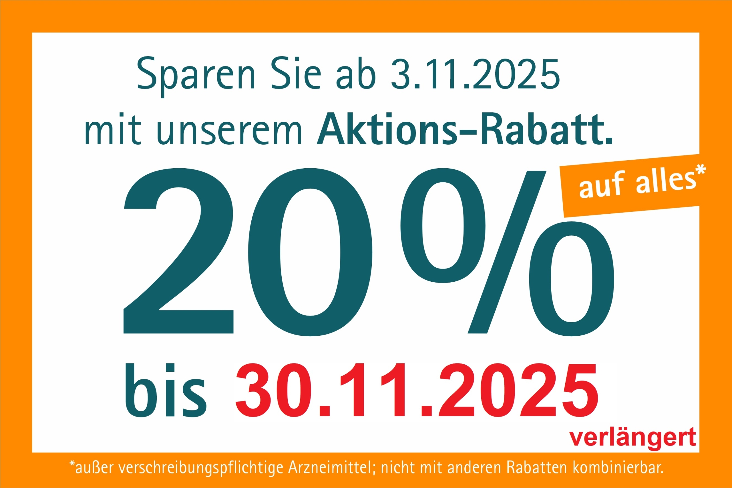 20% auf alle verschreibungspflichtigen Produkte