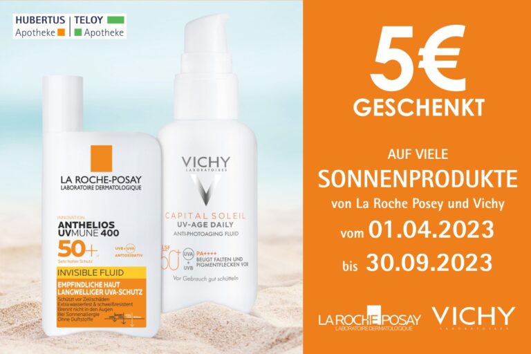 3 bis 5 € Rabatt auf Sonnenprodukte