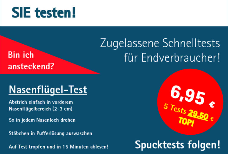 Corona-Selbsttests ab sofort bei uns