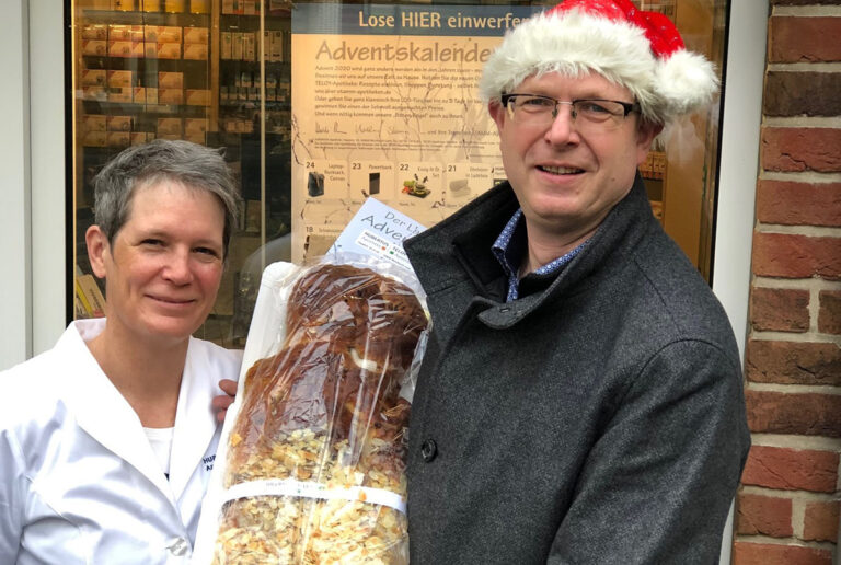 Stamm Apotheken verteilen Riesenweckmänner